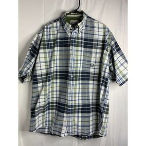 Cinch Plaid Short Sleeve Button Shirt Men's XL.